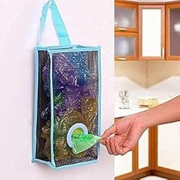 LootWagon Plastic Recycle Breathable Folding Hanging Garbage Bags Storage Holder Mesh Trash Poly Bags Dispenser for Kitchen Garbage Grocery Shopping Bag Organizer (Pack of 1)-image-31