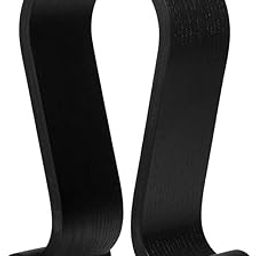 Set of 2 Wooden Headphone Stand Gaming Headset Earphone Displaying Holder Hanger Black-image-66