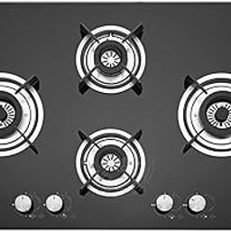 KAFF HBR 784 Built-in Hob/Hobtop 4 Burners, Auto Electric Ignition Glass Top, 78 CM, Powerful Brass Burners, 8 MM Thick Toughened Glass, Enamelled Matt Grills (Black)-image-26