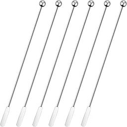 NJ Stainless Steel Coffee Beverage Stirrers Cocktail Swizzle Stick,Coffee Stir Stick, Cocktail Stirrers for Drinks Reusable with Small Rectangular Paddles, Stir Sticks for Bar Party Home 6 Inches (6)-image-32