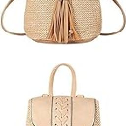 2x Women Small Straw Woven Backpack Shoulder Bag Travel Beach Daypack|Clothing, Shoes & Accessories | Womens Handbags & Bags| Womens Handbags & Bags|2 Pieces Straw Backpack-image-42