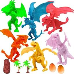 Mallexo Realistic Dragons Dinosaur Animal Toys for Kids 3+ Years 11PCs Roar Jurassic Park Dino Animals Toy Figure Set Mid Size Birthday Return Gifts Safari Animal Dino Egg Trees Action Figurine-image-3