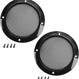 Fielect 2Pcs 3" Speaker Grill Cover Mesh Decorative Circle Subwoofer Grill Cover Guard Protector Cover Audio Accessories Black Metal Trim with 8 Screws-image-100