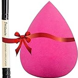 Midazzle Premium Wooden 2 in 1 Eye Shadow and Eye Applicator Brush with Beauty Blender - Combo pack of 2-11
