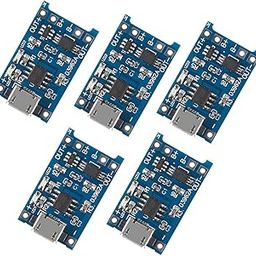 Hexonix TP4056 Micro USB Input 5V 1A 18650 Lithium Battery Charging and Protection Module – Pack of 5-25