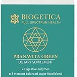 Pranavita Green Dietary Supplement, Digestive Enzymes with Super Food Blend, 100g Powder-28