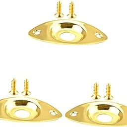 Vaguelly 3sets Guitar Input Jack Plates Plated Socket for Electric Guitar Replacement Easy Installation Screws Noise Reduction Design Compact for Use-image-33