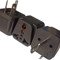 Adaptro Universal Travel Adapter Type I Plug Converter for India to Australia, New Zealand, China & More, Pack of 3, Black-54