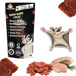 WiggleBoo Gourmet Chicken Treat for Sugar Glider | Travel Pack | Protein Rich | for All Sugar Glider Breed | Crunchy Food Snack (30 Grm)-22