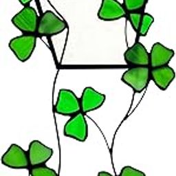 Lcensp Stained Glass Four Leaf Clover Decor Suncatcher for Window, Artificial Green Plants Stained Glass Window Hanging, Fake Plant Decor Gift for Women,Mom,Plant Lovers(Four Leaf Clover)-image-67