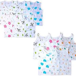 Lil' Shark Cotton Muslin Baby Jabla Vest Set | Soft Sleeveless White Jhablas for Newborns | Adorable Cartoon Prints for Boys & Girls-image-10