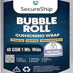 SecureShip Heavy-Duty 40 Gsm Thickness 1 Meter Wide Bubble Wrap Roll Perfect For Shipping, Moving, And Storage Needs, Cushioning Material (5 Meter)-14