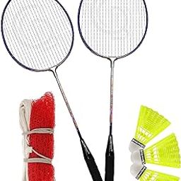 CLOVERBYTE Power Purple Steel Lightweight Badminton Racquet 1 Pair with Net Badminton Kit Shuttles (3)-13