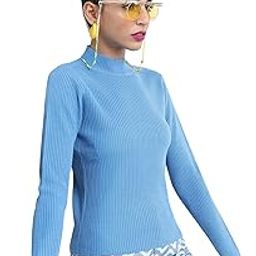 Acrylic Women's Slim Fit High Neck Sweater-image-60