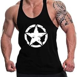 Men's Cotton Printed Sleeveless Racer Back Sports Gym Boxing Workout Activewear Bodybulding Quick Dry Fit Gym Vest Tank Top L2606-image-107