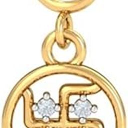 18K Yellow Gold Diamond Swastika Charm for Women-image-48