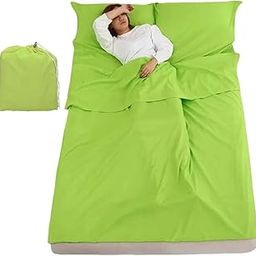 THE WHITE SHOP Sleeping Bag Liners Lightweight Travel Camping Sheet Sleep Bag Liner Adults Lightweight Warm Weather Hotel Compact Portable Sleeping Sack Indoor Outdoor Hostels Traveling Backpacking Hi-image-21