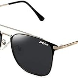 Square Polarized Sunglasses UV Protected for Men Women Metal Frame GJ1293-7