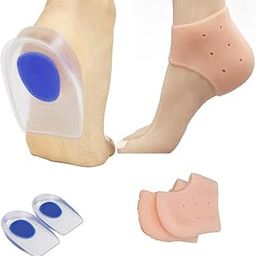 Spefez Silicone Half Heel Protector Socks Moisturizing Socks for Foot-Care and Anti Heel Cracks Gel Heel Cups Silicon Heel Pad For Heel Ankle Pain Heel Spur Shoe Support-25