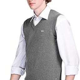 Mayanshi Creations Men's Half Sleeves V Neck Solid Woolen Sweater for Winter_MENSSWEATER9-image-23