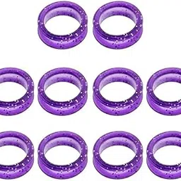 JAZZY PEARLS 10 Pieces Rubber Scissors Shears Finger Rings Grips for Salon Barber Purple-image-56