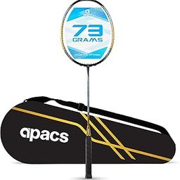 Apacs Counter Attack (Ultralight 73g, 35 LBS) Made in Vietnam | Japanese Graphite Unstrung Badminton Racket with Full Cover | G2-4 1/8 inches (Black Gold)-picture-21