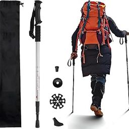ISEAU Aluminum Hiking Trekking Poles, Collapsible,Lightweight, Anti Shock, Hiking Or Walking Sticks,Adjustable Hiking Pole For Men And Women (Silver, 1 Set)-image-90