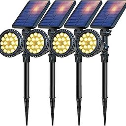 DBF Solar Lights Outdoor Upgraded, 18 LED Waterproof Solar Landscape lights Solar Spotlight Wall Light Auto On/Off Wireless Landscape Lighting for Garden Yard Pathway Pool Area, Pack of 4 (Warm White)-image-71