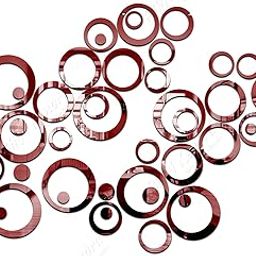Bikri Kendra - Ring & Dots Brown Pack of 44 Mirror Stickers for Wall Decor, Acrylic Stickers for Hall Room, Bedroom, Kitchen-image-22