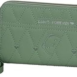 Dual Chain Wallet Ladies and Girls Card Slots and Coin Pockets Wallet (Green)-image-42