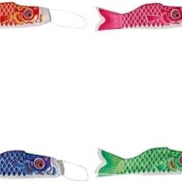 VELURA Set of 4 Colorful Japanese Windsock Carp Flag Sailfish Wind Streamer 150cm|4 X Japanese Koinobori(Red+ Pink+ Blue+ Green)| Windmills & Wind Spinners| Yard, Garden & Outdoor Living-16