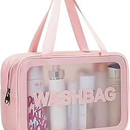 Travel Toiletry Bag for Women & Men, Matte Translucent, Pink, L, Carry On, 11.4 cm-image-31