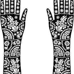 EESHA ETERNAL Mehndi Stencils for Full Hands – Easy-to-Use Henna Stickers, Mehndi Design Tattoo for Women & Girls, Perfect for Marriage, Festivals, Karva Chauth, Eid, and Special Occasions- 6 Pairs-image-29