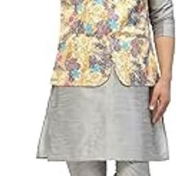 Men's Kurta Pyjama Floral Printed Nehru Jacket Sets.-image-16