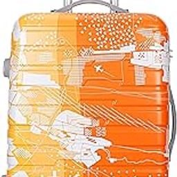 Spinner Wheels Swisslite 65Cm (24 Inch) Medium Check-In Hardsided Printed Polycarbonate Luggage Trolley Bag Orange-image-61