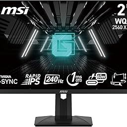 MSI G274QPX 27 Inch 2K WQHD Gaming Monitor - 2560 x 1440 Rapid IPS Panel, 240 Hz / 1ms GtG, 98% DCI-P3 Colour Gamut, HDR 400, Type-C PD 65W, G-SYNC Compatible - DP 1.4a, HDMI 2.0b CEC.-25