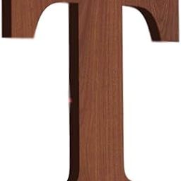 Chalk My Theme Wooden Alphabets and Numbers for Wall Decoration | 5 Inch Large Wooden Letter T in Wood Brown Color with 6MM Thick Quality Wood-23