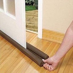 Styxon Twin Door Draft Guard, Fabric Under Door Twin Draft Stop Light Dust Cool Air Escape Protector Guard Cover | 33.8 X 13 X 9.6 cm | Brown-image-52