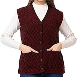 Winter Wear/Casual Wear/Outdoor Wear/Acrylic Blend/V Neck/Embroidered/Sleeveless Women's Cardigans (1261)-image-17