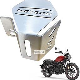 Dhe Best Bike Stainless Steel Grey Bike Rear Brake Oil Container Guard Compatible with RE Meteor 350-19