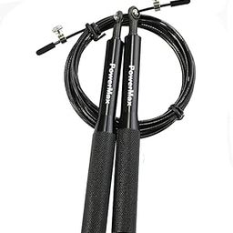 PowerMax Fitness JA-3 Exercise Speed Jump Rope With Adjustable Cable, Anti-Slip Aluminium Handles, Workout Skipping Rope For Men, Women & Kids ( Black )-image-90