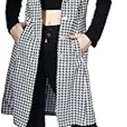 Women Casual Long Line Check Party Shrug-image-25