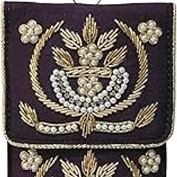 Exclusive Mobile Pouch Zardozi Hand Embroidery With Waist Clip Hook & Sling Chain (removable) | Ladies Women’s Handbag Wallet Sling Purse | Party Wedding Festival Giveaways Gift |-image-76