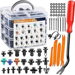 MANVI Car Bumper Repair Kit, Universal Car Door Trim Panel Clip Removal Tool Kits, Car Rivets Push Retainer Clips & Auto Fasteners remover for Most Car (680 pcs car repat kit)-image-38