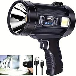 Seafrrzios Rechargeable Spotlight 900000 Power Bank Led Spot Light Handheld Flashlight Super Bright Outdoor Solar Spotlights Camping Light Sports & Entertainment-27