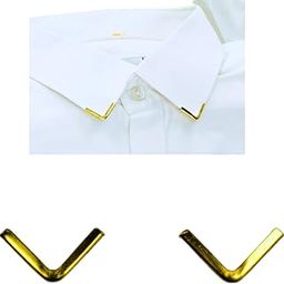 Golden Metal Collar Corner Tips & Lapel Pin Set – V Shape Design Brooch Badge Clip for Men & Women Shirts, Blazers, Jackets – Pack of 4 (2 Pairs)-image-2
