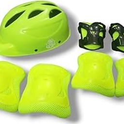 Kids Multisport Helmet & Protective Gear Set, Adjustable, Green, for Cycling, Skating, Skateboarding (M)-10