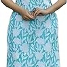 Women's Floral Printed Kurta with V Neck Sleeveless Calf Length | Kurti for Women Latest-image-1