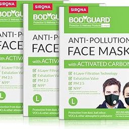 Bodyguard Reusable N99 + PM2.5 with 6 Layer Anti Pollution Face Mask - (Pack of 3, Large)-28