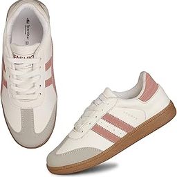 Classic Sports Sneakers for Girls and Women, White and Pink, Lace-up Casual Shoes-image-39